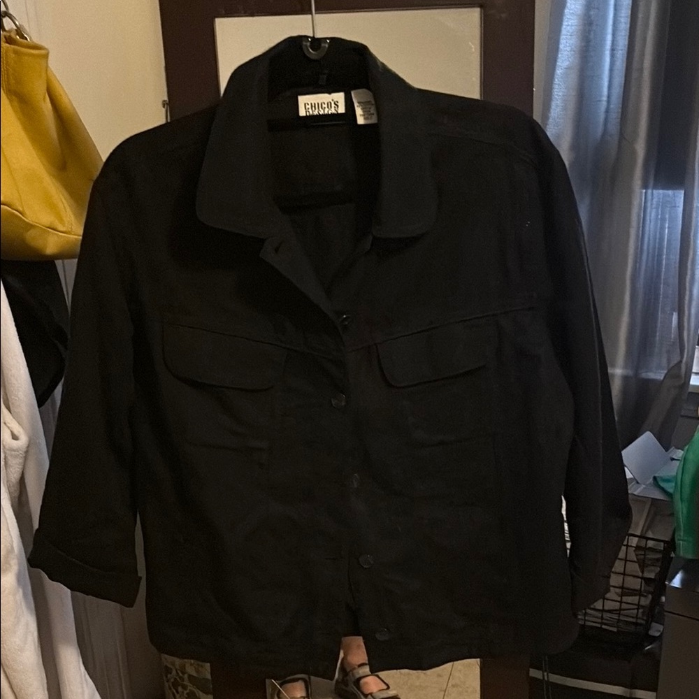 Chico's Black Utility Jacket Timeless Style